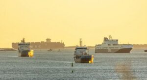 Ships entering the Port of Gothenburg